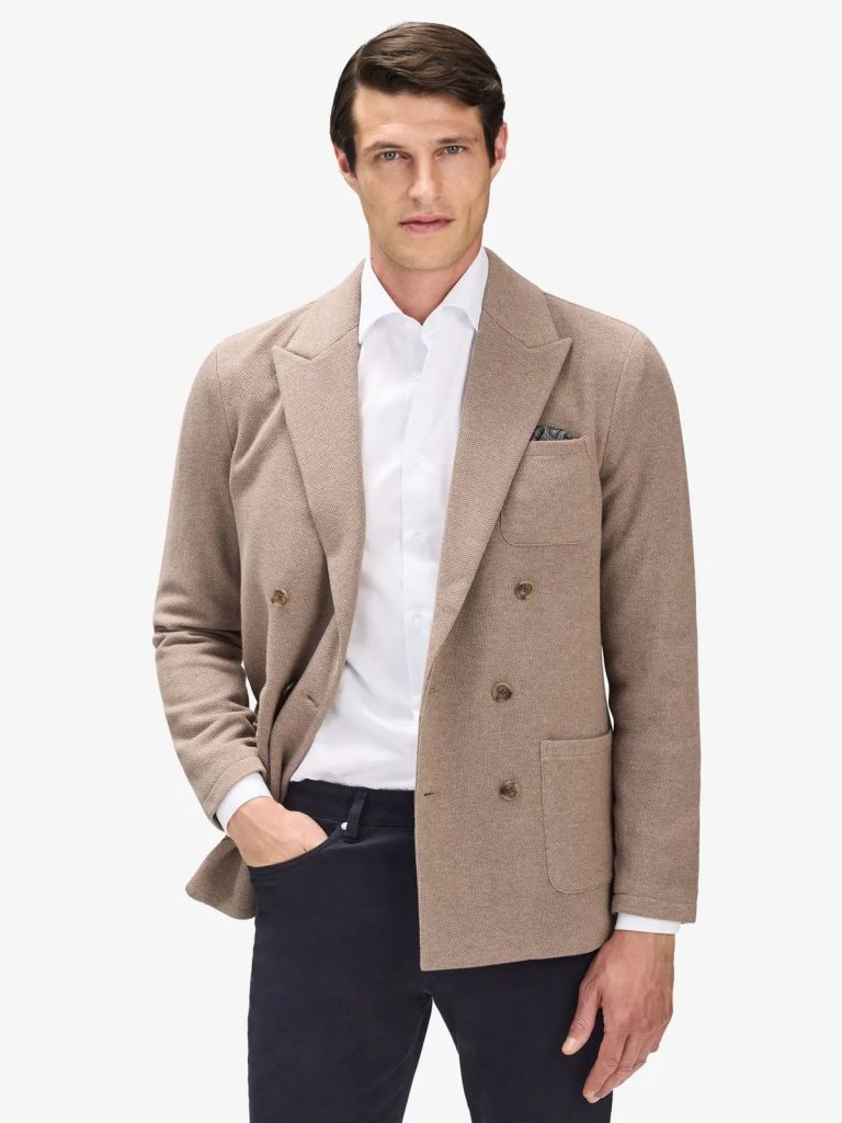 Bej Çift Düğmeli Blazer Ceket