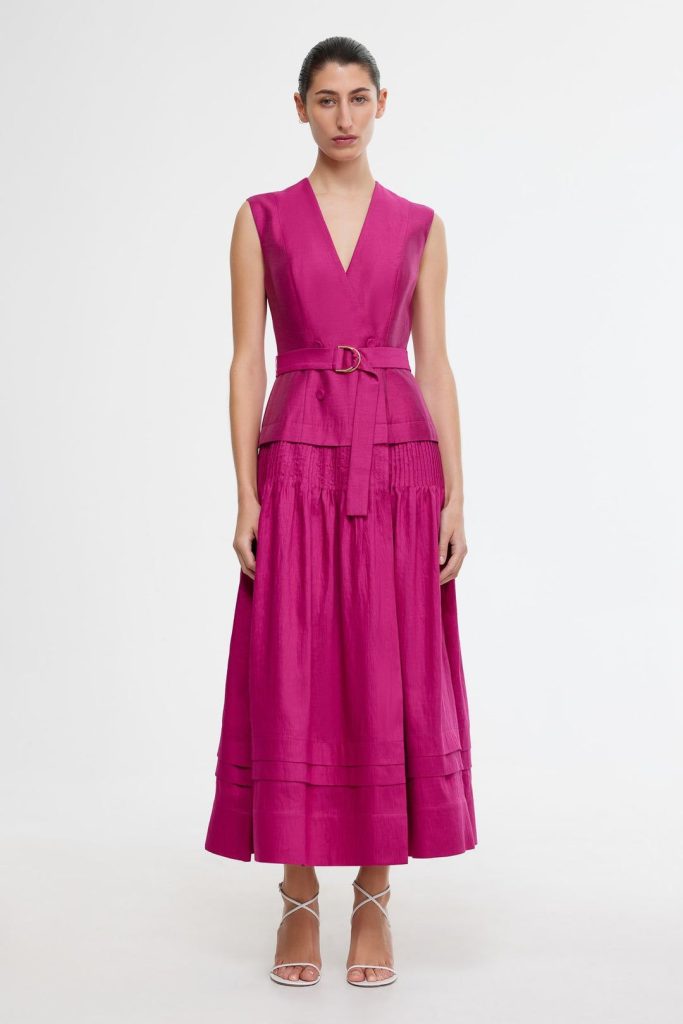 Fuşya Midi Elbise